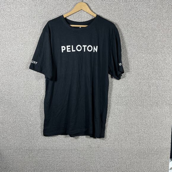Peloton Century Shirt Mens‎ Size XXL Black Spell Out Graphic Logo Short Sleeves - Picture 1 of 10